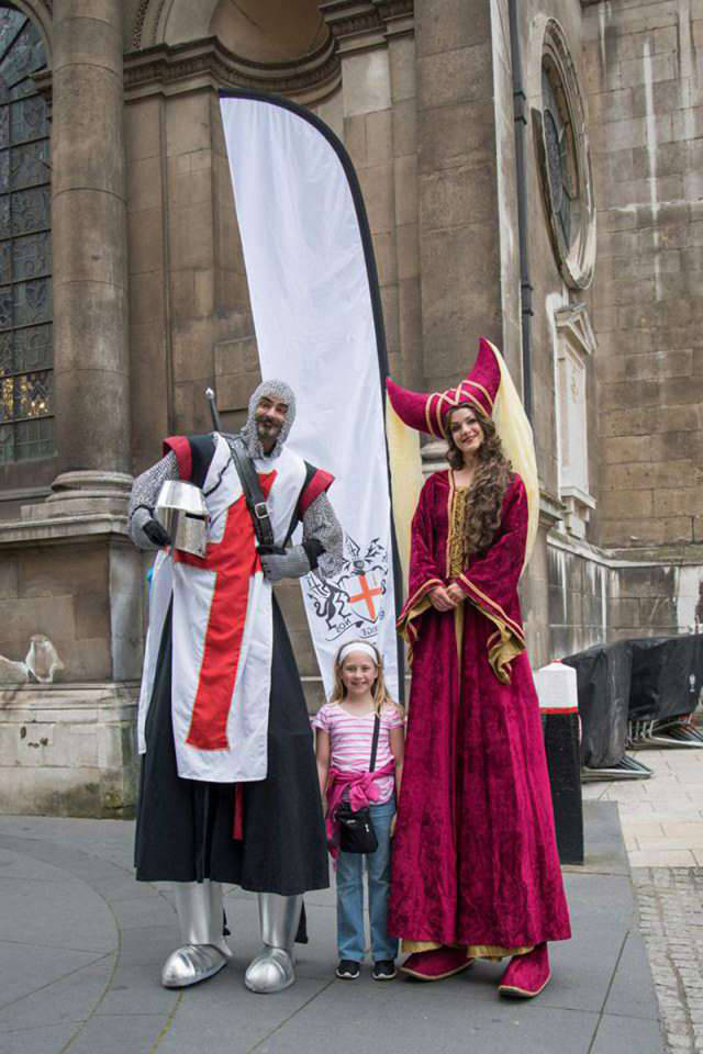 Knight and Princess Stilt Walkers
